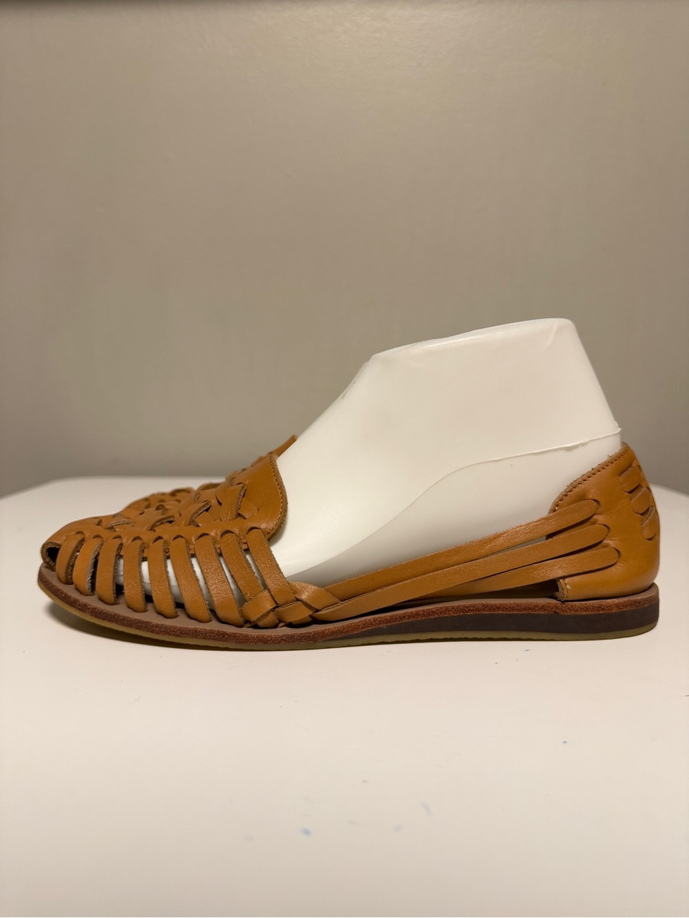 Nisolo Huarache Sandal 2.0 Brown Leather Flats Almond Womens US 8